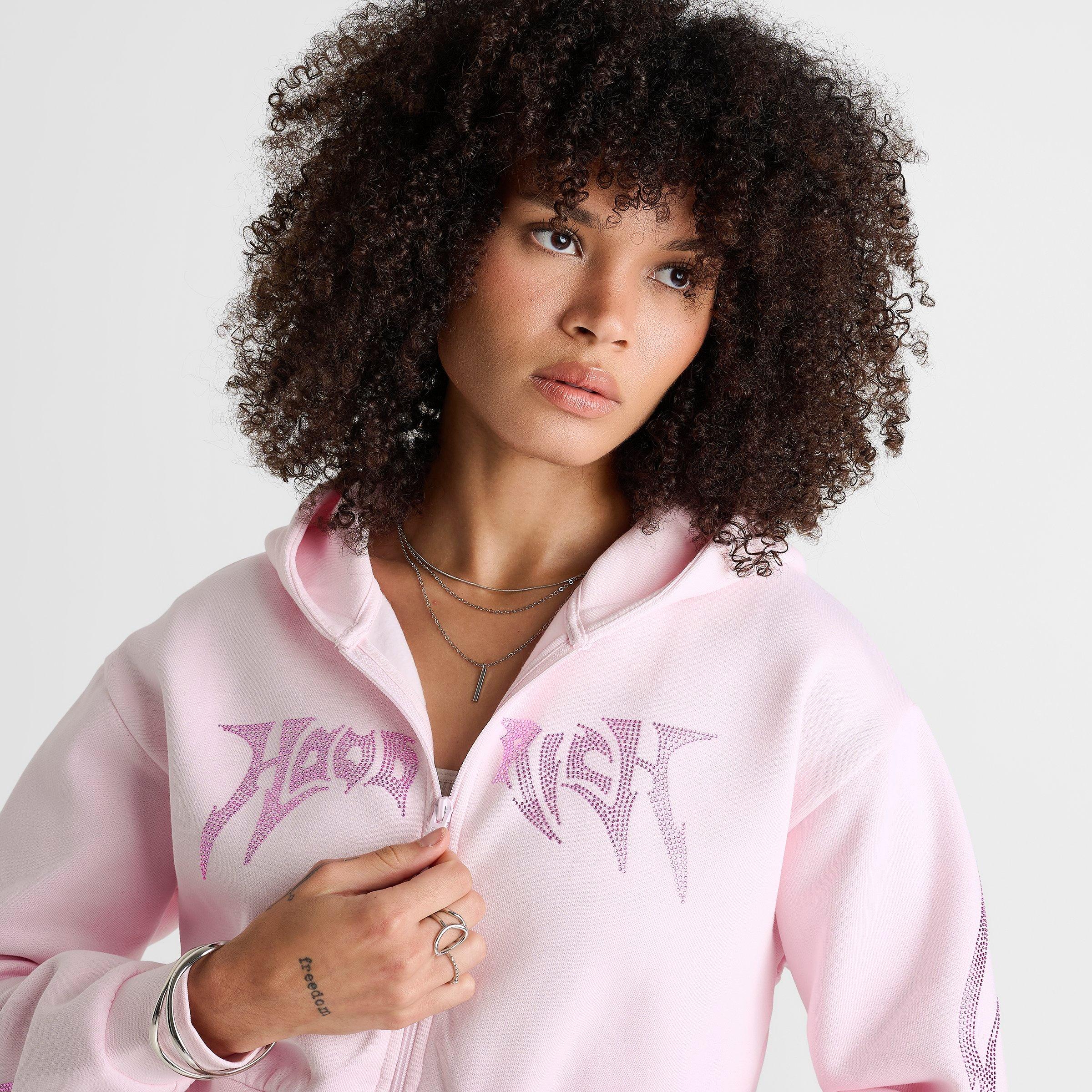 Women's Hoodrich Tundra Rhinestone Crop Full-Zip Hoodie | Finish Line