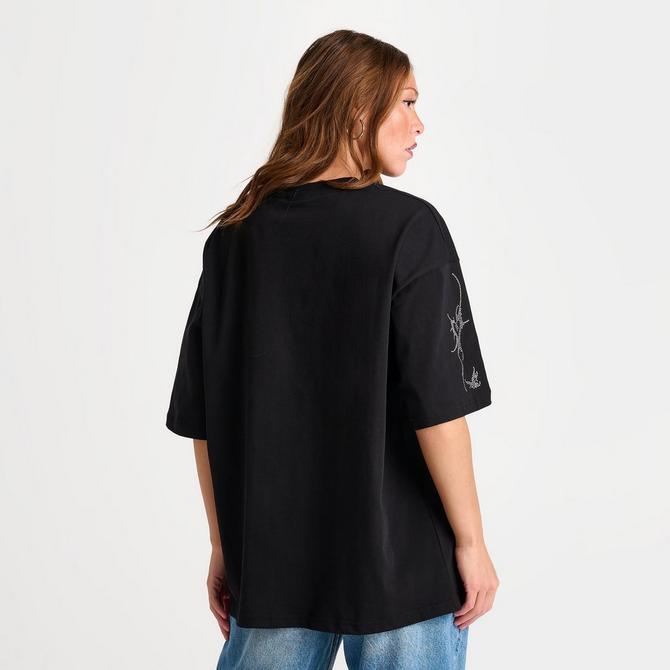 [angle] view of Women's Hoodrich Diffuse Oversized T-Shirt in Black Click to zoom