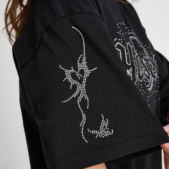 [angle] view of Women's Hoodrich Diffuse Oversized T-Shirt in Black Click to zoom