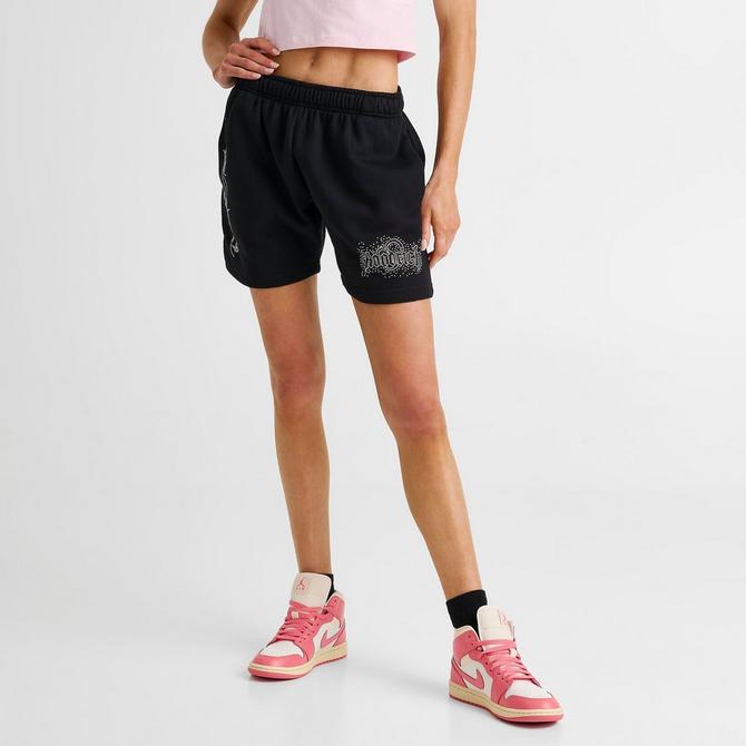 [angle] view of Women's Hoodrich Defuse Fleece Shorts in Black Click to zoom