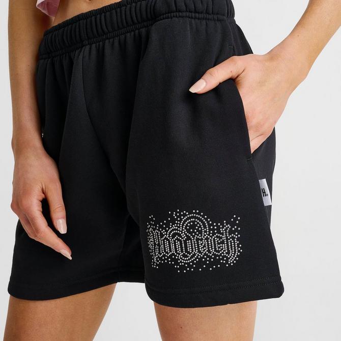 [angle] view of Women's Hoodrich Defuse Fleece Shorts in Black Click to zoom