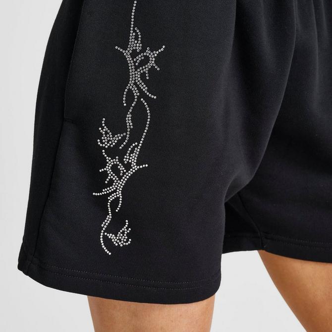 [angle] view of Women's Hoodrich Defuse Fleece Shorts in Black Click to zoom