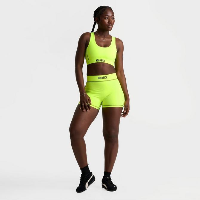 [angle] view of Women's Hoodrich Frame Cut-out Bralette in Neon Green Click to zoom