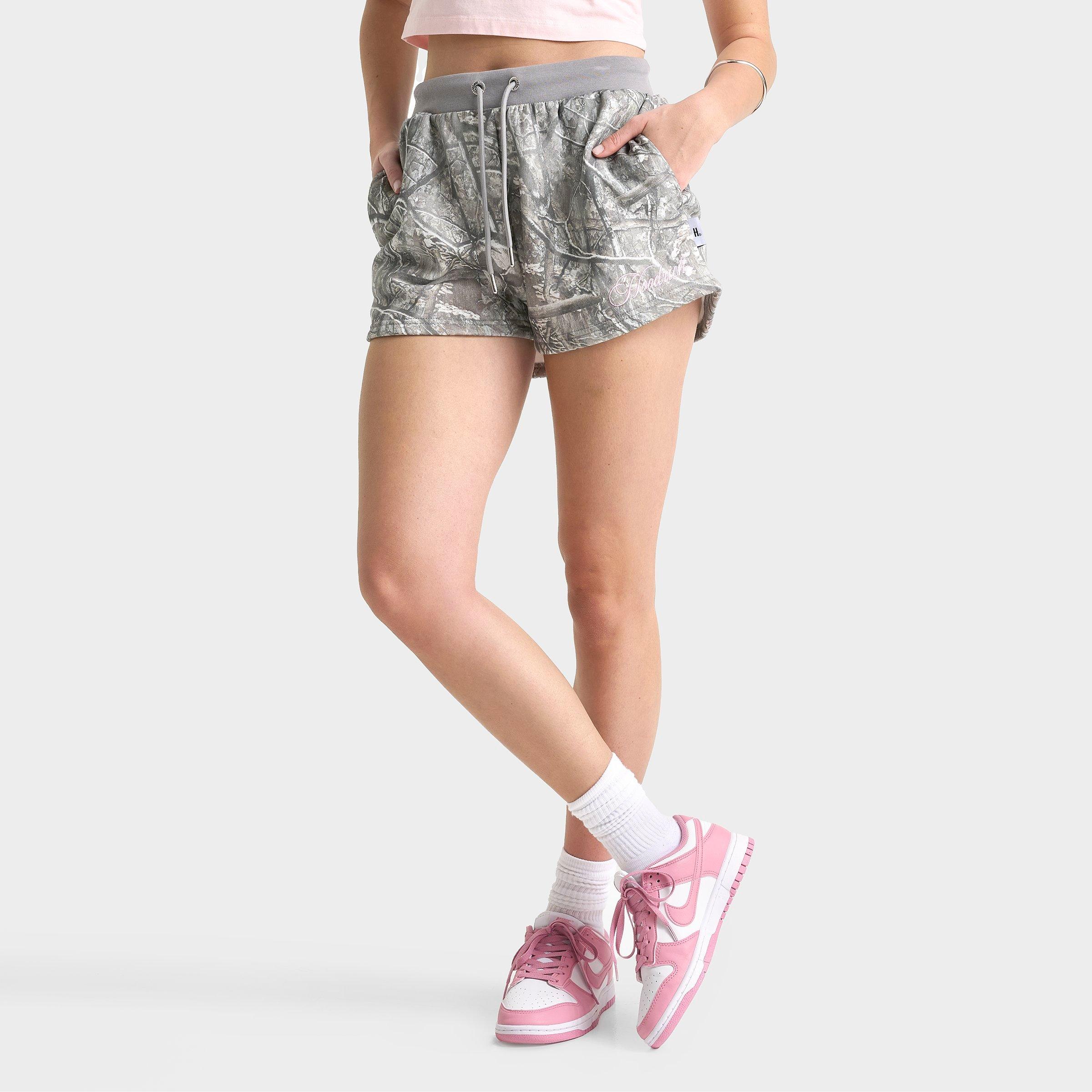 Women's Hoodrich Woodland Camo Mini Fleece Shorts | Finish Line