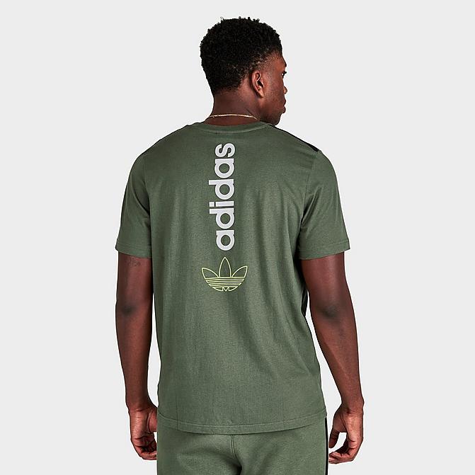 Front view of Men's adidas Originals Itasca 20 Short-Sleeve T-Shirt in Base Green/Black Click to zoom