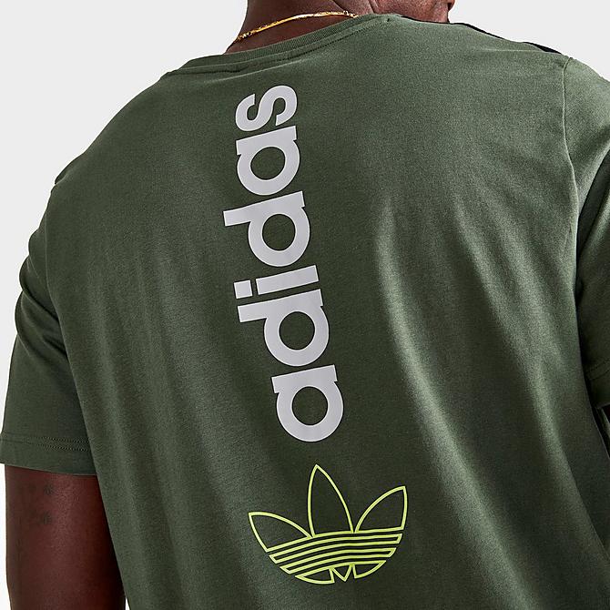 On Model 6 view of Men's adidas Originals Itasca 20 Short-Sleeve T-Shirt in Base Green/Black Click to zoom