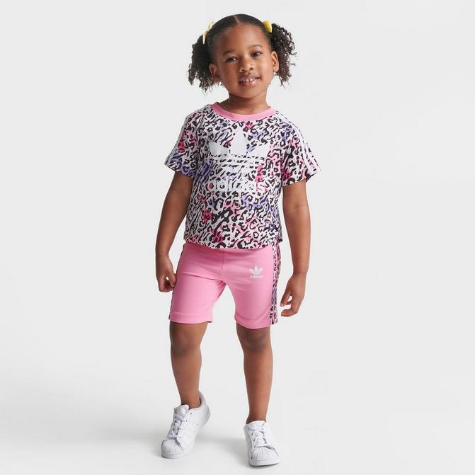 Girls' Little Kids' Originals Animal Print T-Shirt Bike Shorts Set| Finish Line