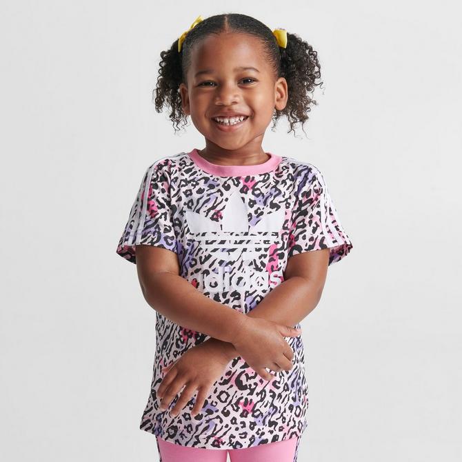 Real Invertir partícipe Girls' Little Kids' adidas Originals Animal Print T-Shirt and Bike Shorts  Set| Finish Line