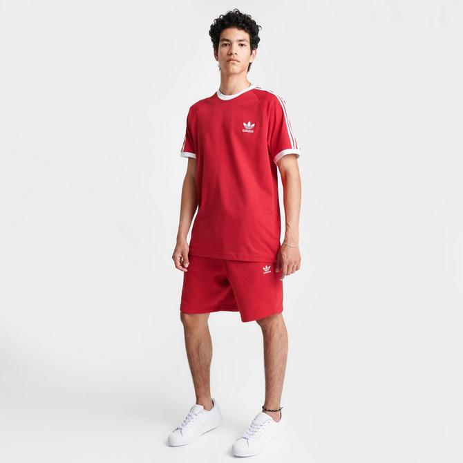 Adidas 3 best sale stripes tee red