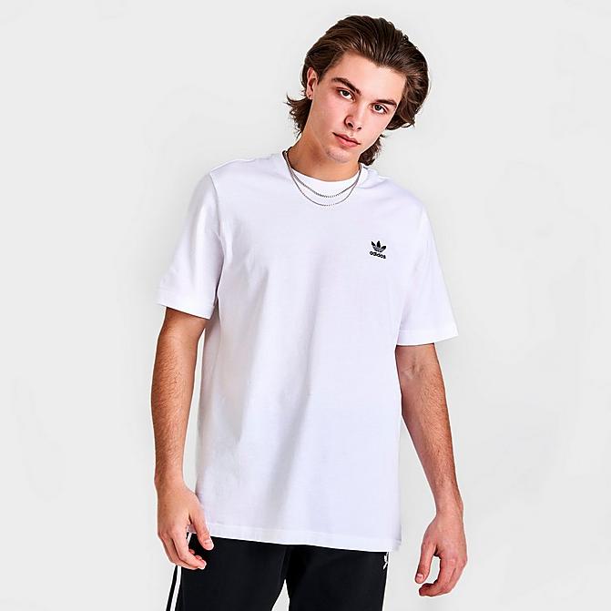 Front view of adidas Originals Trefoil Essentials T-Shirt in White Click to zoom