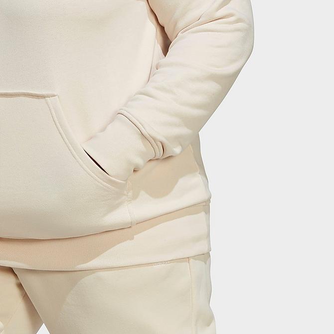 On Model 5 view of Women's adidas Originals adicolor Essentials Regular Hoodie (Plus Size) in Wonder White Click to zoom