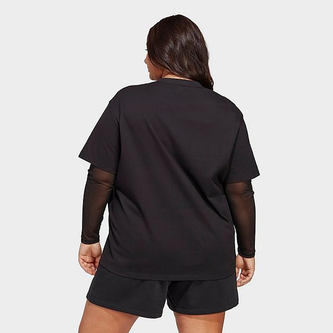 Back Left view of Women's adidas Originals adicolor Essentials T-Shirt (Plus Size) in Black Click to zoom