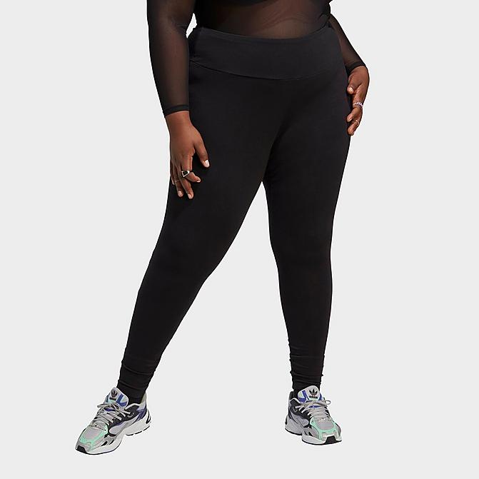 Front view of Women's adidas Originals adicolor Essentials Tights (Plus Size) in Black Click to zoom
