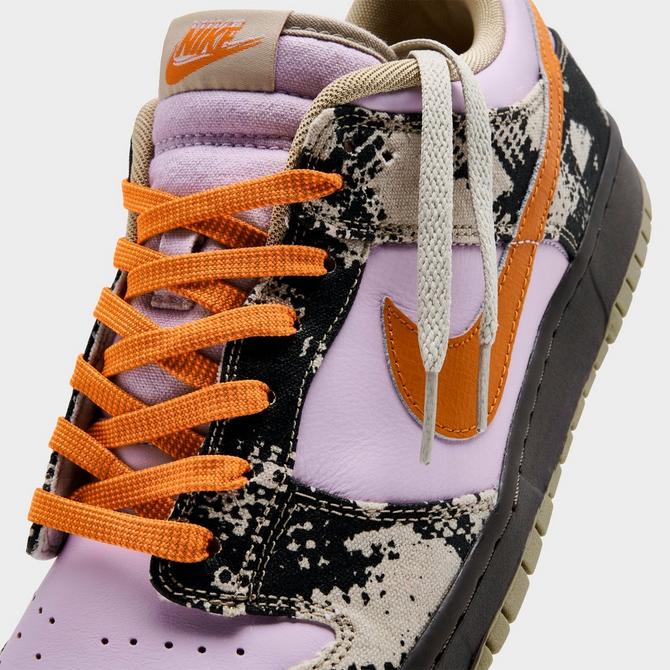 Front view of Men's Nike Dunk Low Retro LTD Casual Shoes in Doll/Monarch/Desert Khaki/Cave Stone Click to zoom
