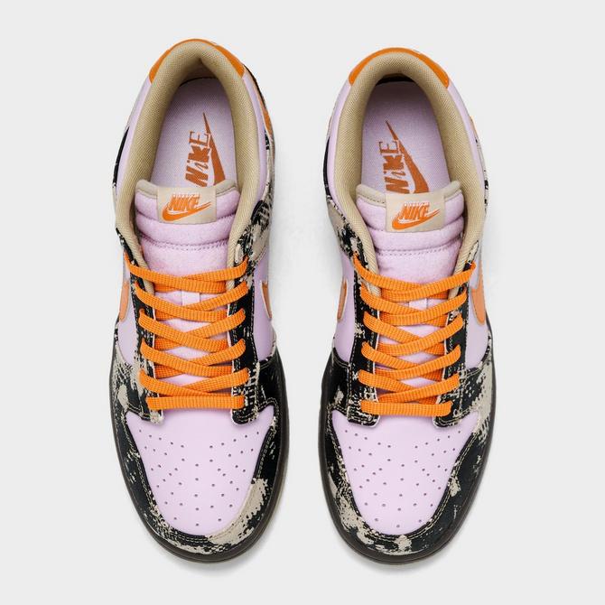 Back view of Men's Nike Dunk Low Retro LTD Casual Shoes in Doll/Monarch/Desert Khaki/Cave Stone Click to zoom