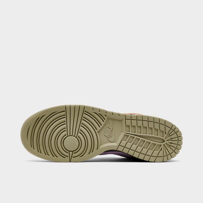 Bottom view of Men's Nike Dunk Low Retro LTD Casual Shoes in Doll/Monarch/Desert Khaki/Cave Stone Click to zoom