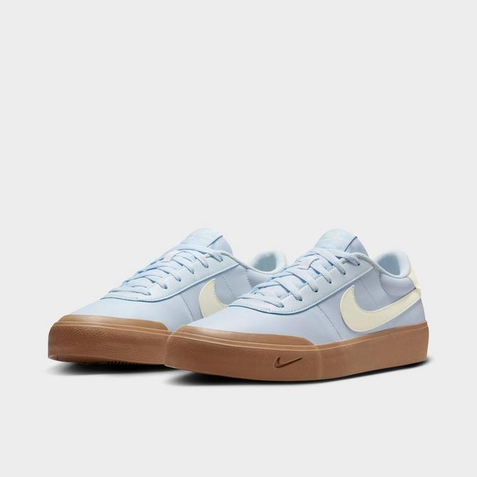 Three Quarter view of Men's Nike Court Shot Casual Shoes in Blue Tint/Sail/Gum Light Brown Click to zoom