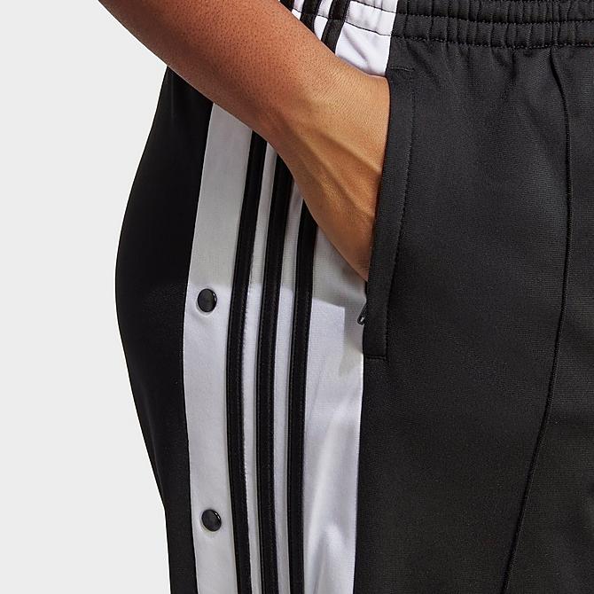 On Model 5 view of Women's adidas Originals adicolor Classics Adibreak Snap Track Pants (Plus SIze) in Black Click to zoom