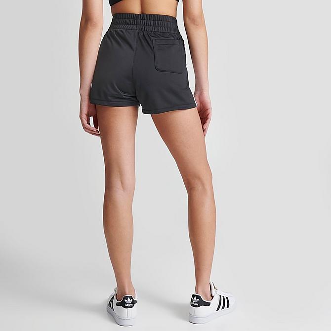 Back Right view of Women's adidas Originals 3-Stripes Shorts in Black Click to zoom