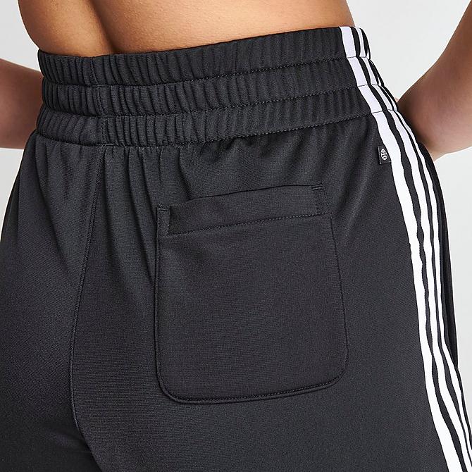 On Model 6 view of Women's adidas Originals 3-Stripes Shorts in Black Click to zoom