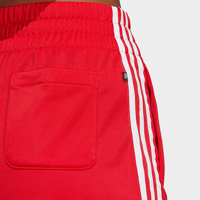 On Model 5 view of Women's adidas Originals 3-Stripes Shorts in Better Scarlet Click to zoom