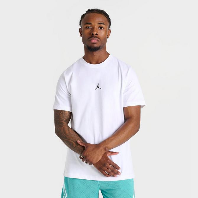 [angle] view of Men's Jordan Flight Essentials Poolside Graphic T-Shirt in White/Black Click to zoom