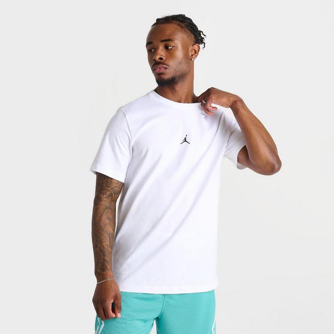 [angle] view of Men's Jordan Flight Essentials Poolside Graphic T-Shirt in White/Black Click to zoom