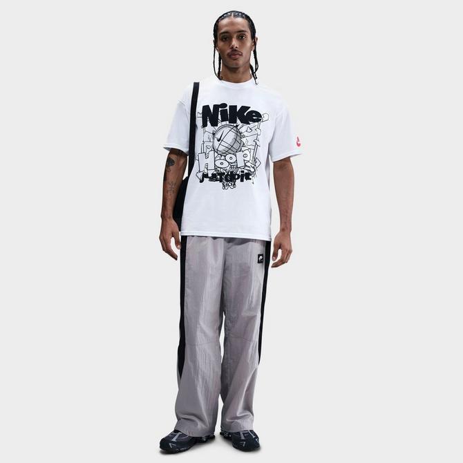 [angle] view of Men's Nike Sportswear Hoops JDI Graphic T-Shirt in White/Black Click to zoom