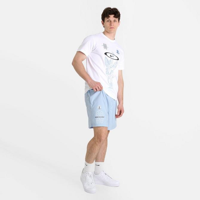 [angle] view of Men's Nike Club Flow VCTRY Shorts in Light Armory Blue Click to zoom