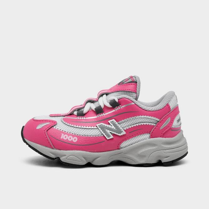 Right view of Girls' Little Kids' New Balance 1000 Casual Shoes in Dragon Berry/White Click to zoom