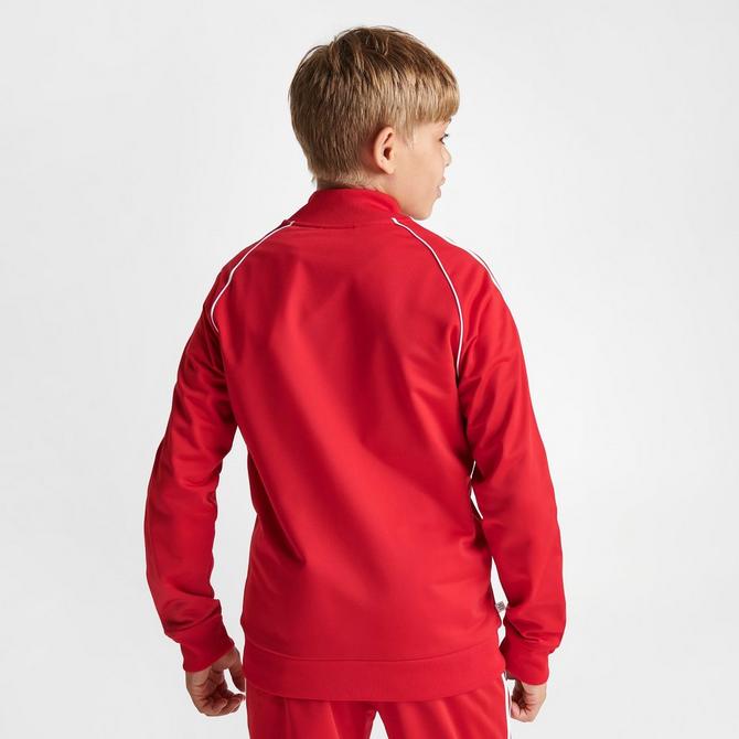 adidas originals boys' superstar track jacket red