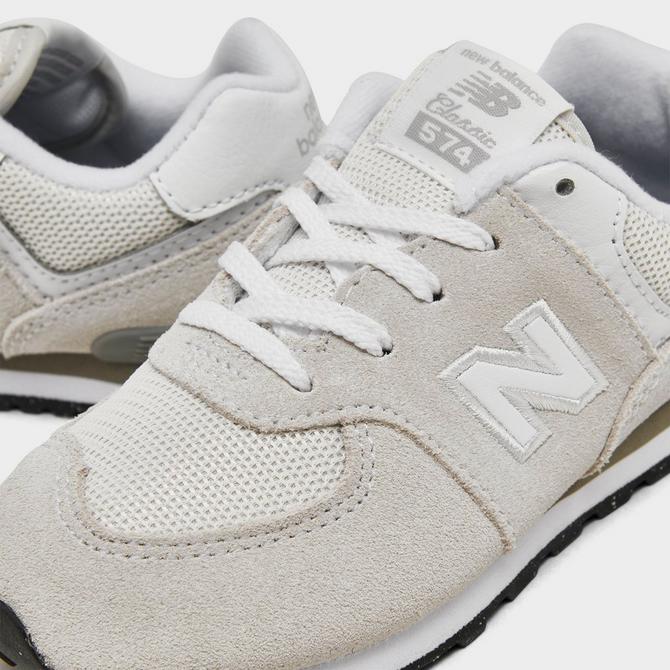 Front view of Boys' Toddler New Balance 574 Suede Casual Shoes in Nimbus Cloud/White Click to zoom