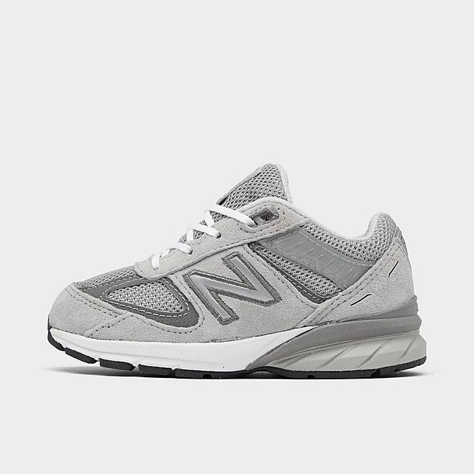 Right view of Boys' Toddler New Balance 990v5 Casual Shoes in Grey/Grey Click to zoom