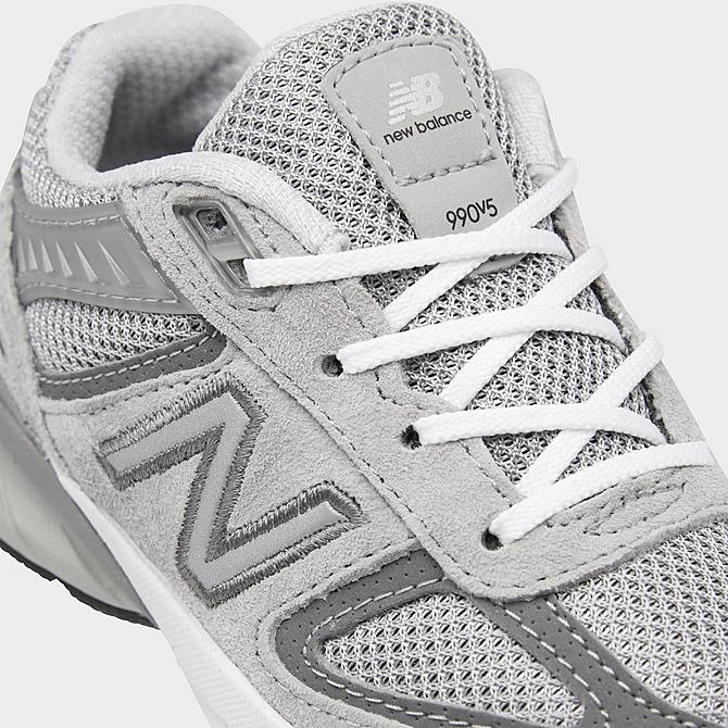Front view of Boys' Toddler New Balance 990v5 Casual Shoes in Grey/Grey Click to zoom