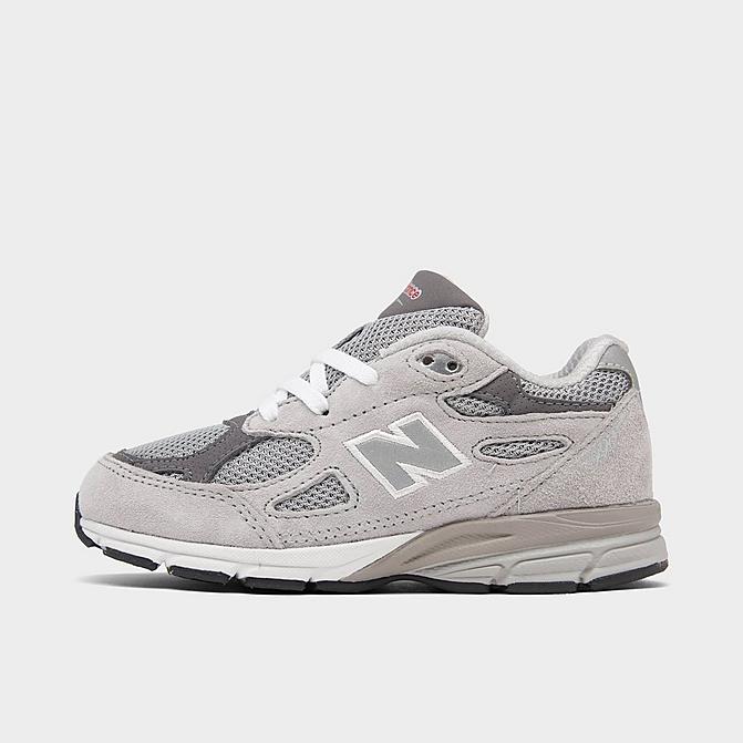Right view of Kids' Toddler New Balance 990V3 Casual Shoes in Grey/Grey Click to zoom