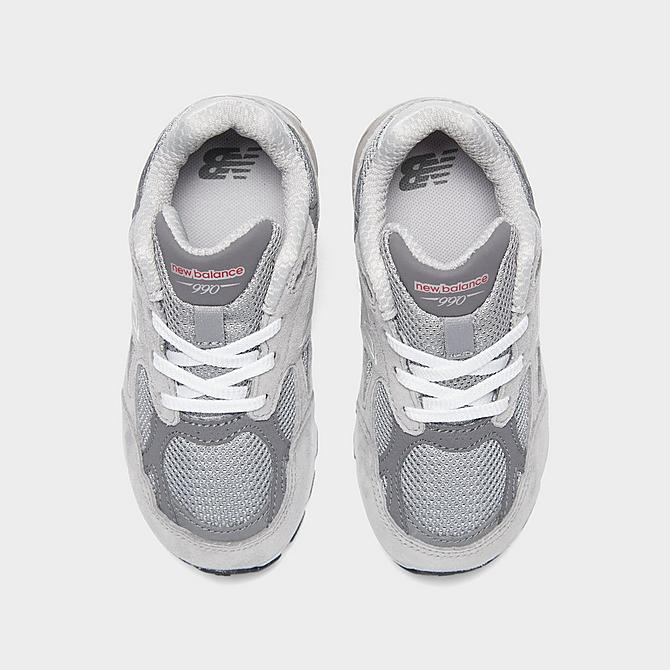 Back view of Kids' Toddler New Balance 990V3 Casual Shoes in Grey/Grey Click to zoom
