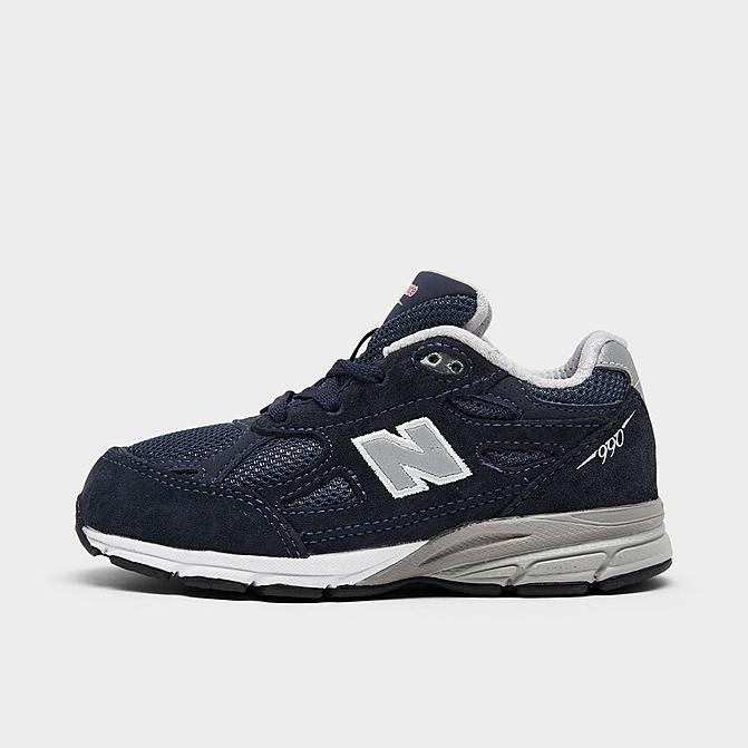 Right view of Kids' Toddler New Balance 990 V3 Casual Shoes in Navy/Grey Click to zoom