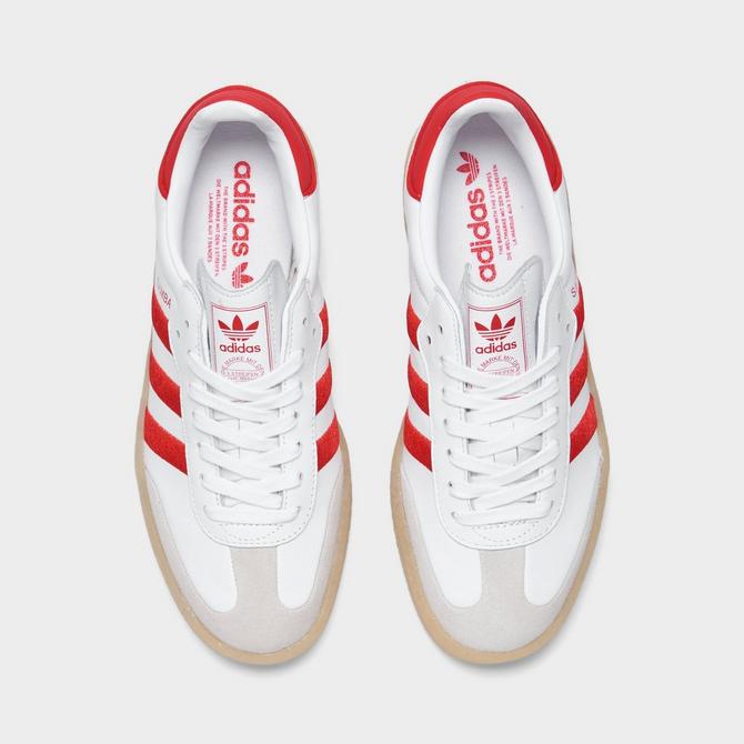 Adidas samba white hot sale red stripes