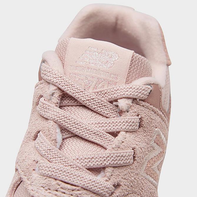 Front view of Girls' Toddler New Balance 574 Casual Shoes in Pink Haze/White Click to zoom