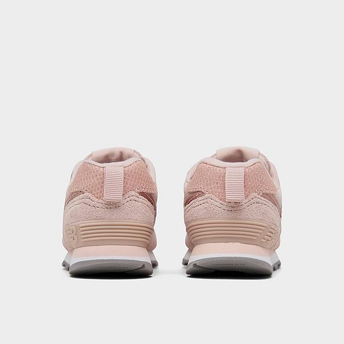 Left view of Girls' Toddler New Balance 574 Casual Shoes in Pink Haze/White Click to zoom