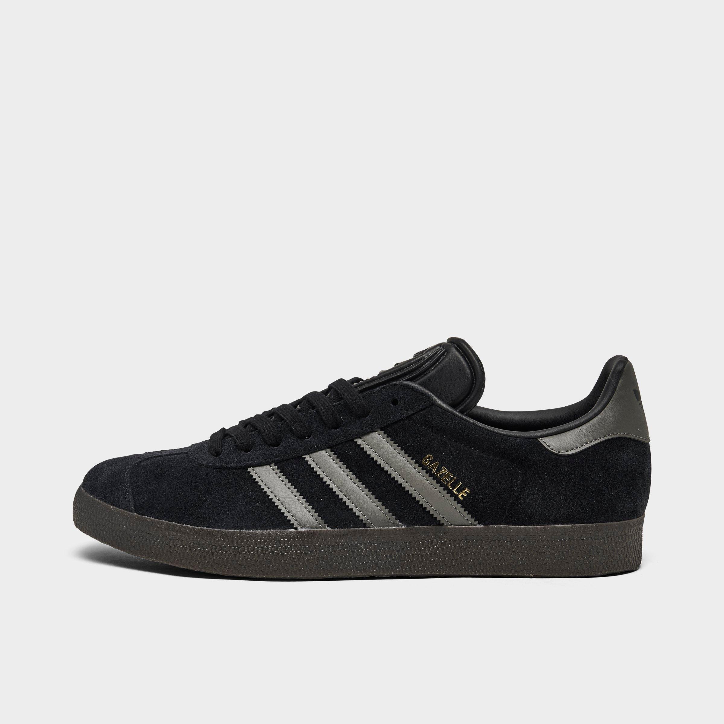 All black leather gazelles mens