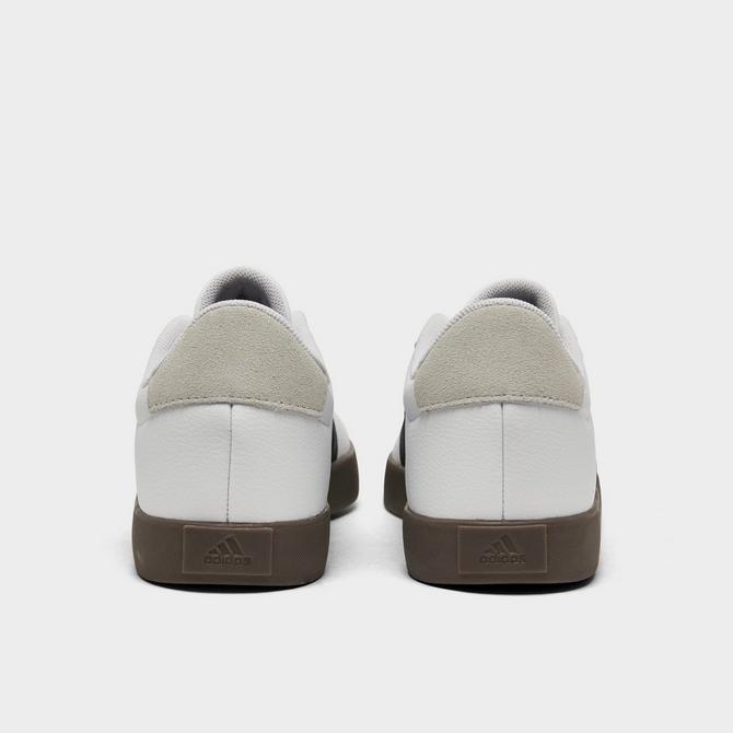 Left view of Big Kids' adidas VL Court 3.0 Skateboarding Casual Shoes in White/Black/Grey Click to zoom