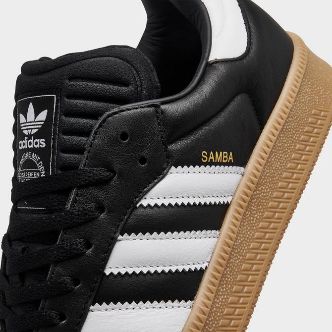 Front view of Men's adidas Originals Samba XLG Casual Shoes in Black/White/Gum Click to zoom