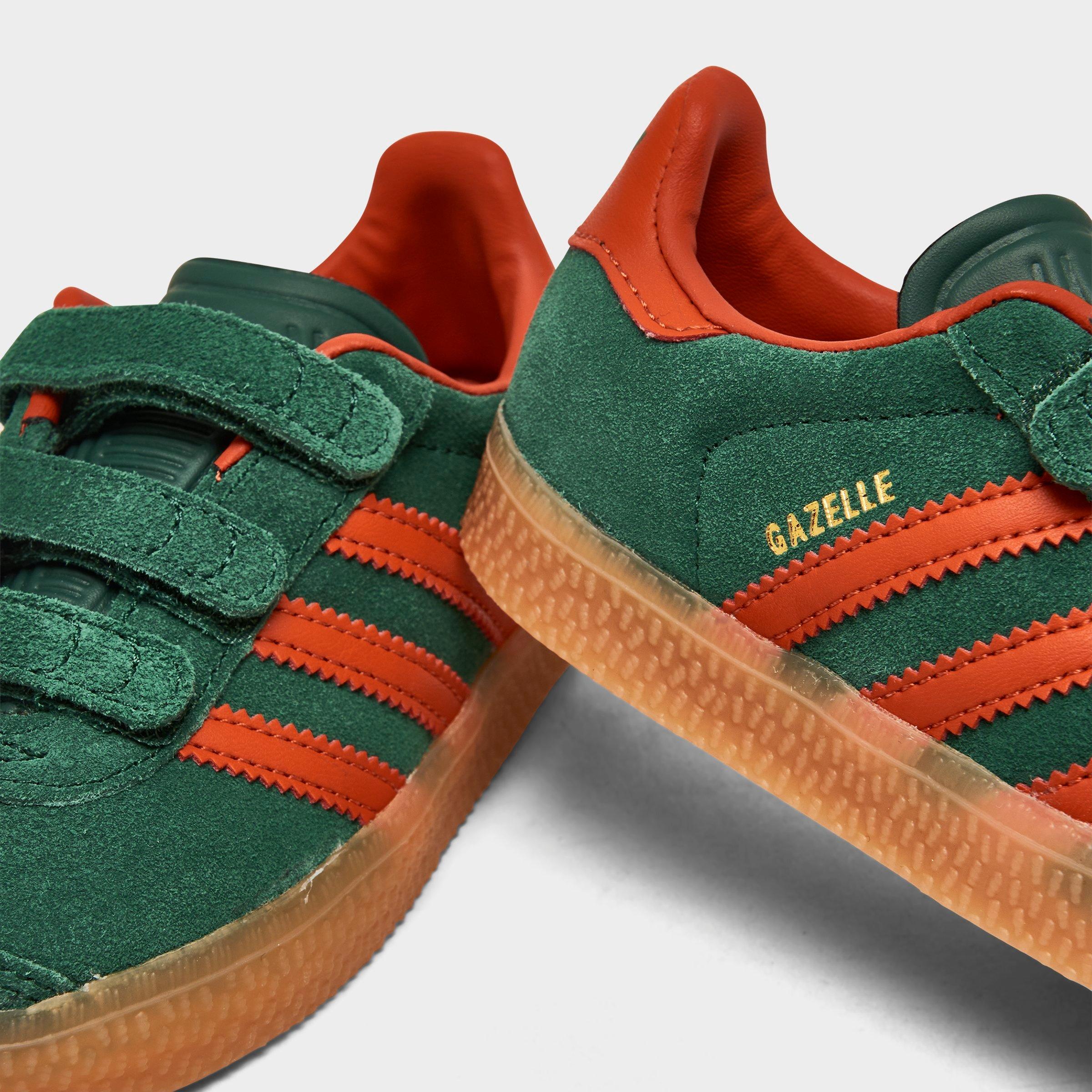 green and orange adidas gazelle