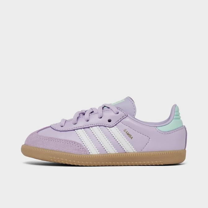 Adidas Samba OG Athletic Shoe Baby Toddler Silver Dawn Light Purple Size 4