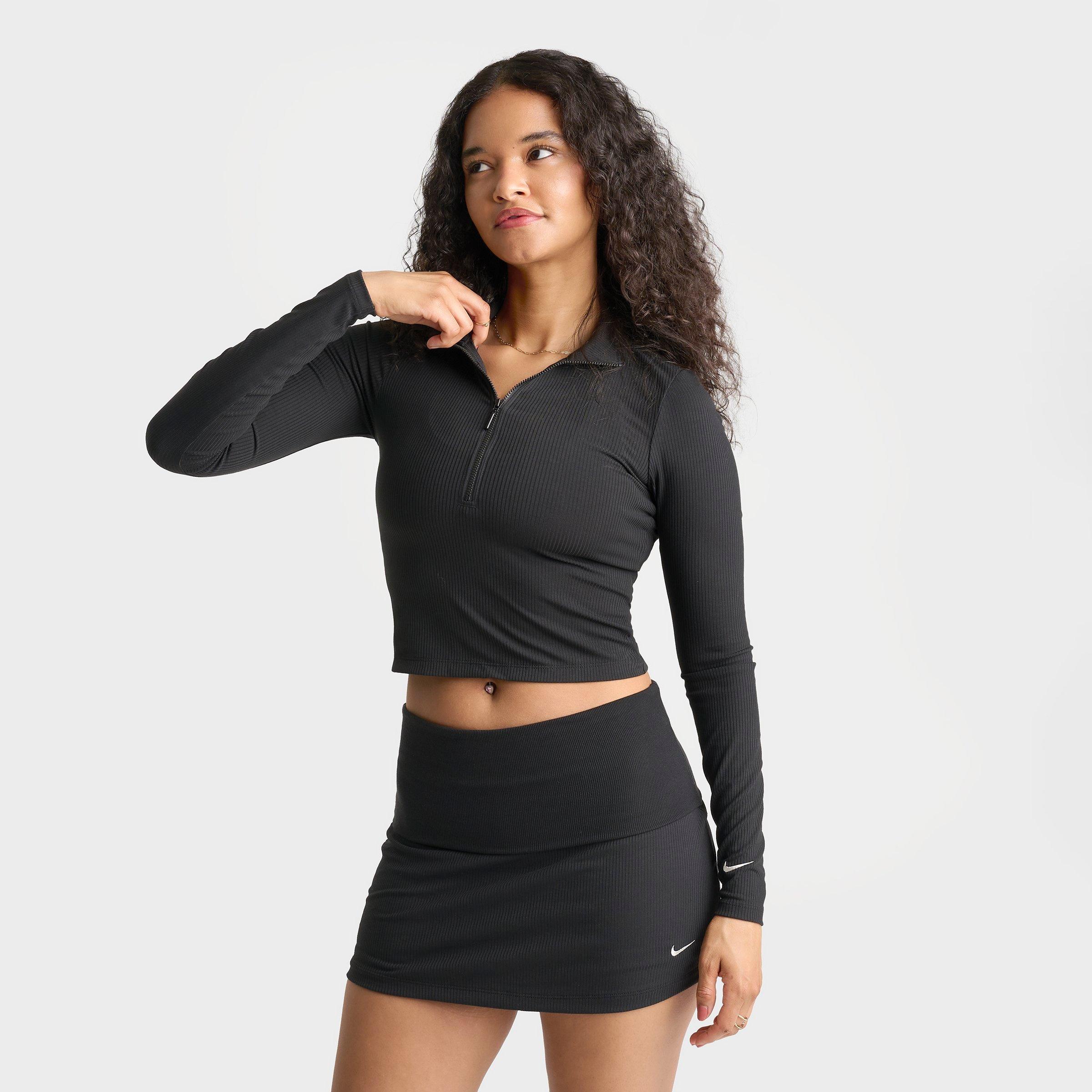 【希少】PLEIN SUD 胸元スラッシュカット タンクトップ 黒 Y2K Women's Nike Sportswear Chill Knit Quarter-Zip Long-Sleeve Ribbed