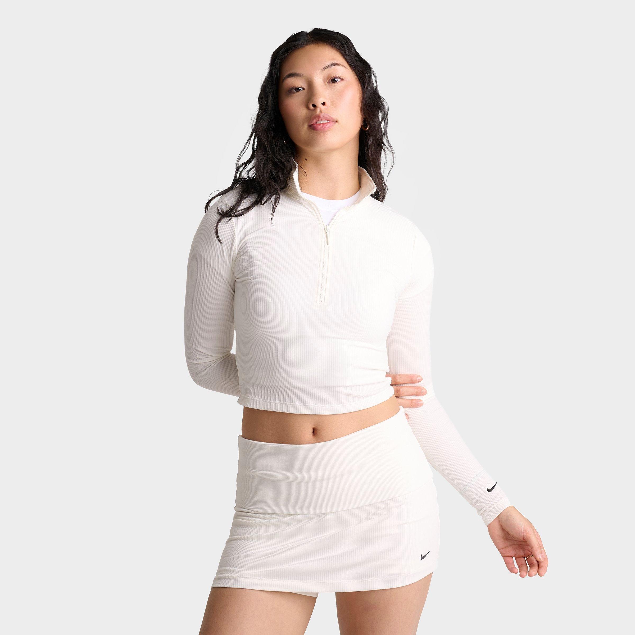 Women's Nike Sportswear Chill Knit Quarter-Zip Long-Sleeve Ribbed