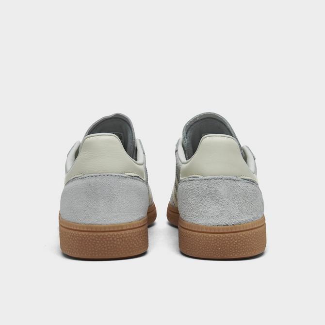 Left view of Women's adidas Originals Handball Spezial Casual Shoes in Wonder Silver/Off White/Gum Click to zoom