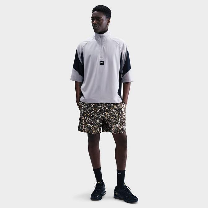 [angle] view of Men's Nike Sportswear Club Regrind Woven Shorts in Medium Olive/White Click to zoom
