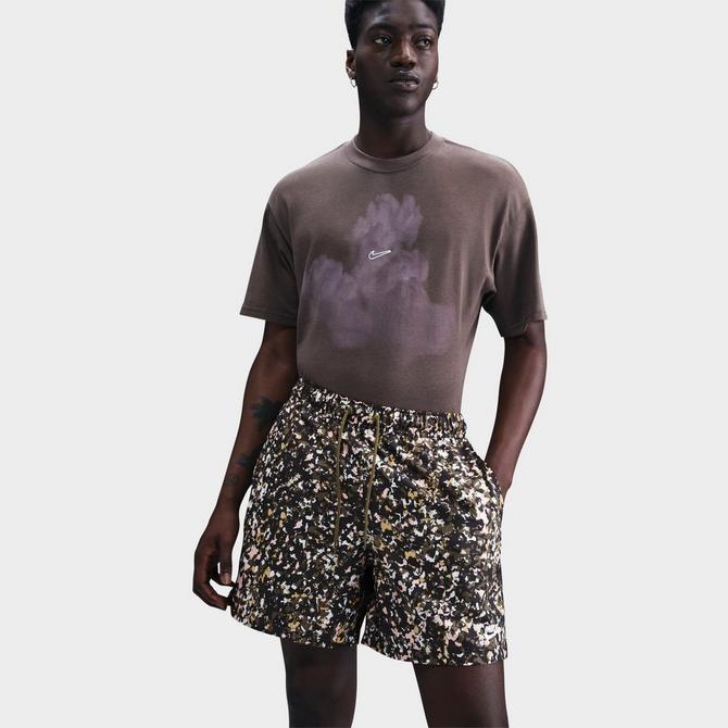 [angle] view of Men's Nike Sportswear Club Regrind Woven Shorts in Medium Olive/White Click to zoom
